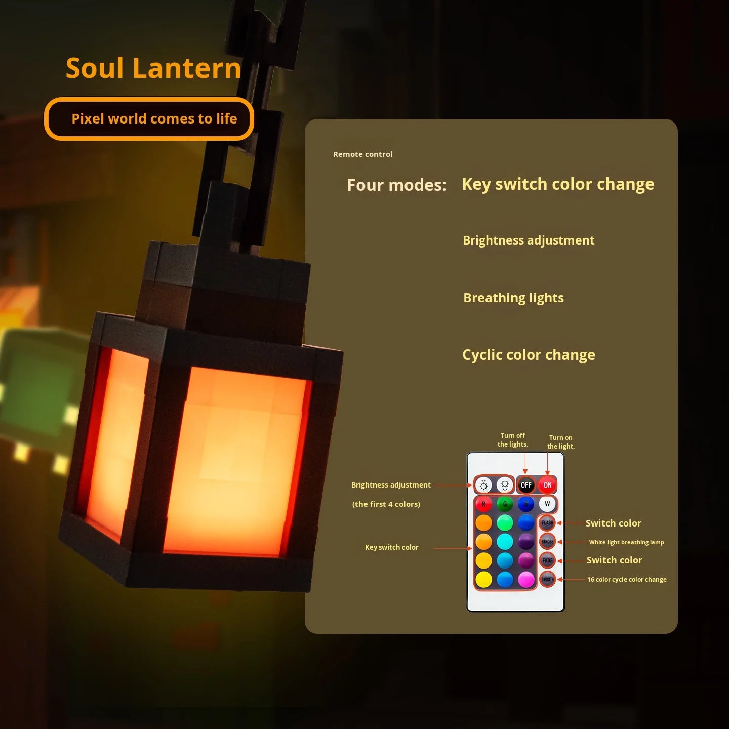 A lamp, only for true Minecraft fans!
Minecraft Wall Torch LED Night Light