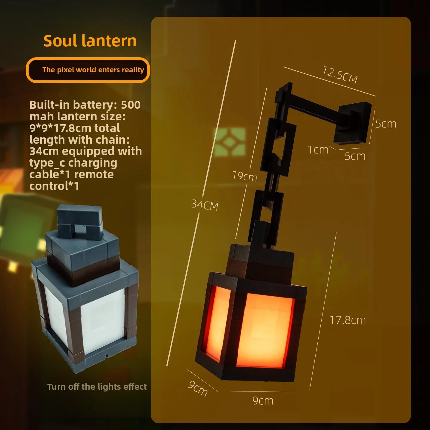 A lamp, only for true Minecraft fans!
Minecraft Wall Torch LED Night Light